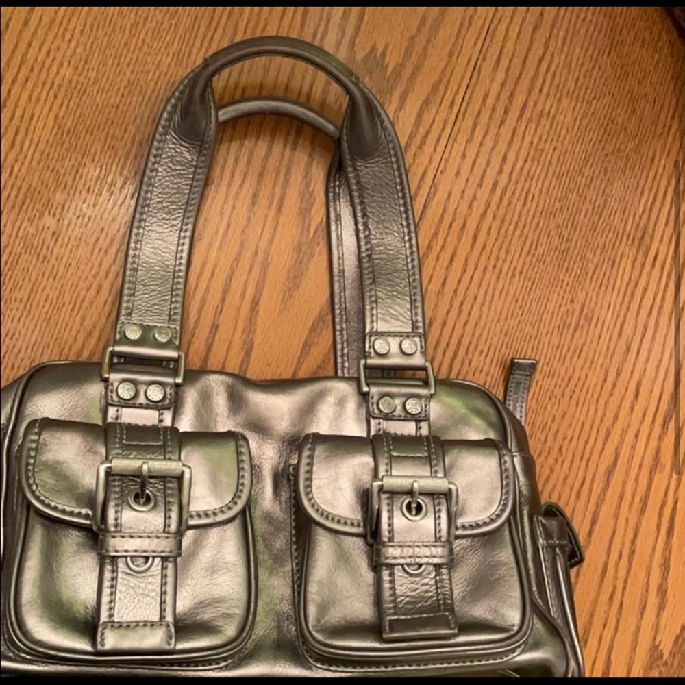 Michael Kors Silver Leather Bag